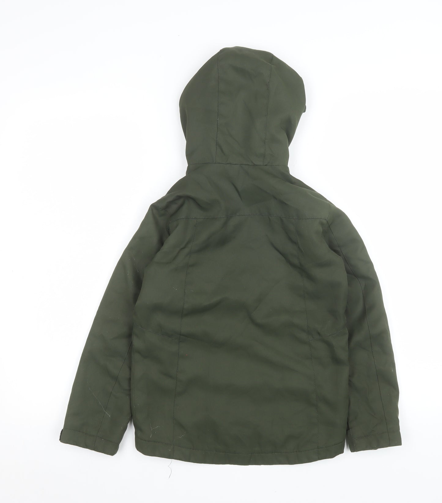 Jack & Jones Boys Green Colourblock Hooded Puffer Jacket 8 Years