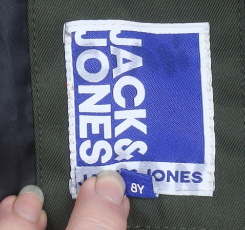 Jack & Jones Boys Green Colourblock Hooded Puffer Jacket 8 Years