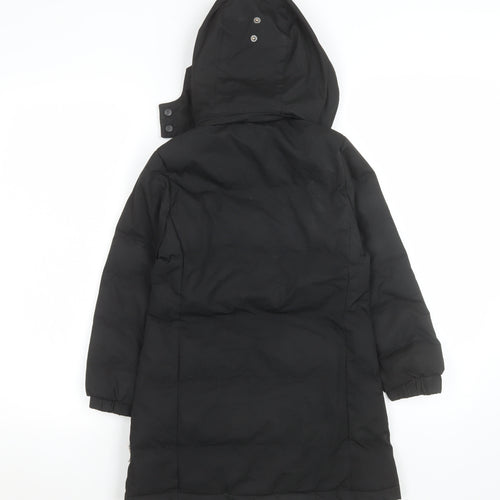 Trespass Girls Black Waterproof Hooded Long Puffer Coat 5-6 Years