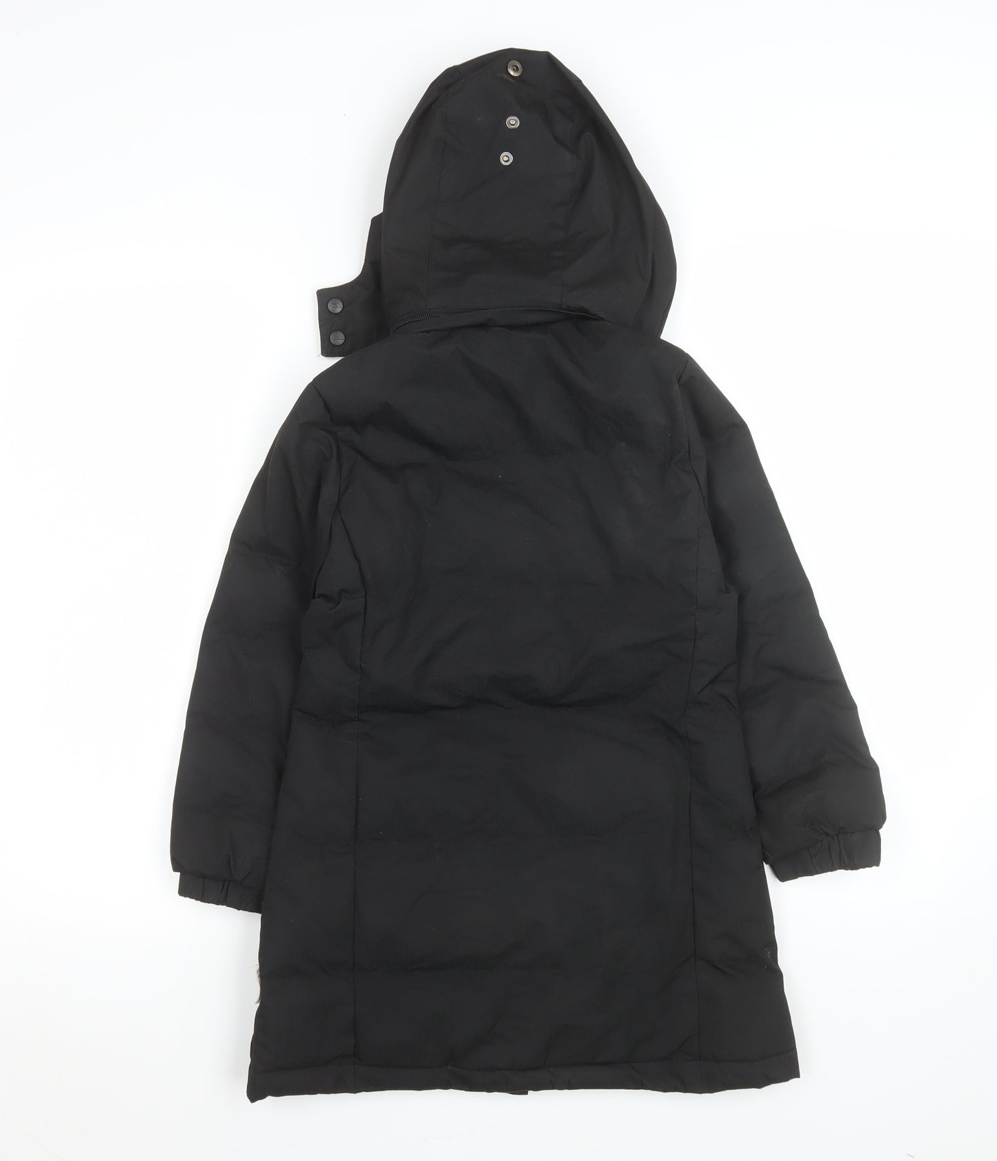 Trespass Girls Black Waterproof Hooded Long Puffer Coat 5-6 Years