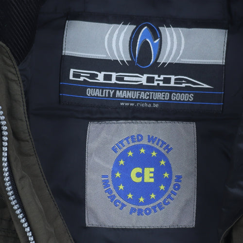 Richa Men's Green M Motorcycle Jacket CE Armoured Lined Windproof