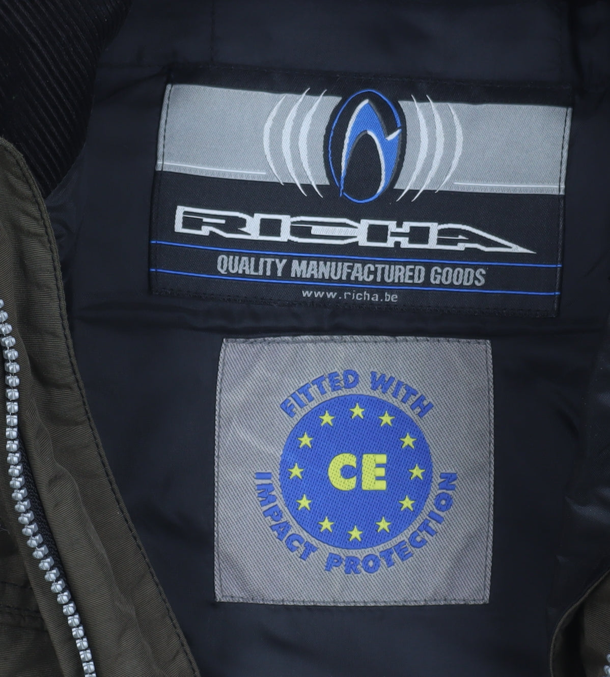 Richa Men's Green M Motorcycle Jacket CE Armoured Lined Windproof