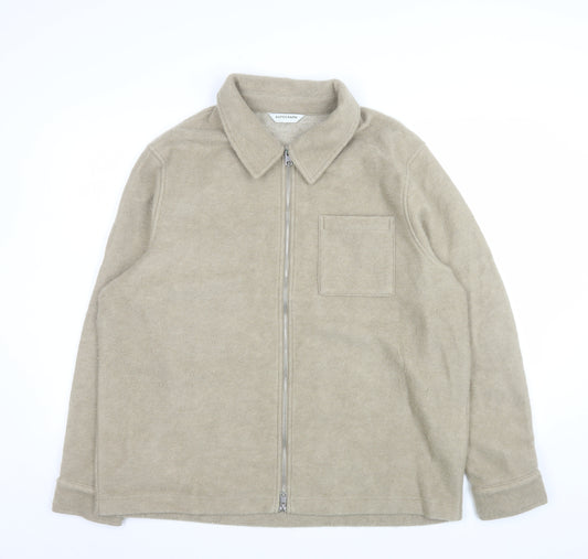 Marks and Spencer Men’s Beige Wool Blend Full Zip Jacket XL