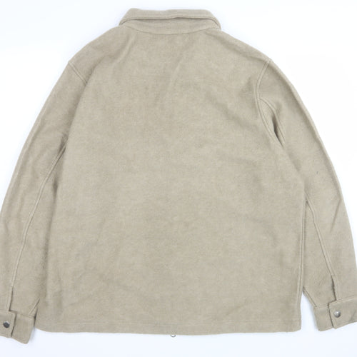 Marks and Spencer Men’s Beige Wool Blend Full Zip Jacket XL