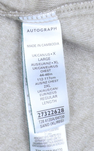 Marks and Spencer Men’s Beige Wool Blend Full Zip Jacket XL