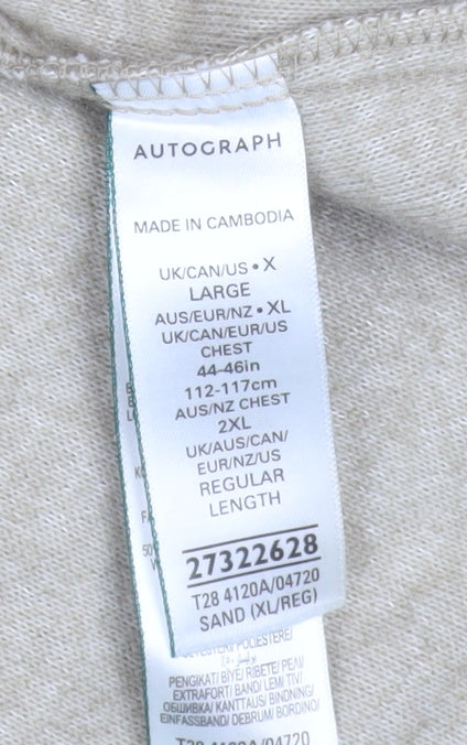 Marks and Spencer Men’s Beige Wool Blend Full Zip Jacket XL