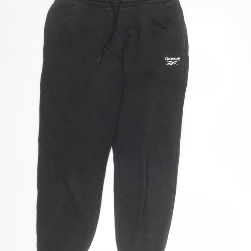 Reebok Men's Black Jogger Sweatpants Small Regular Fit Fleece