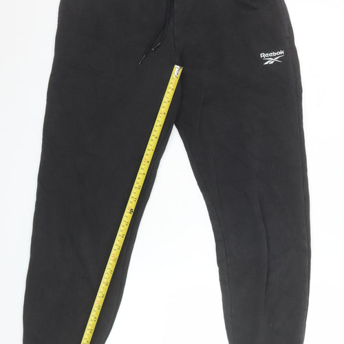 Reebok Men's Black Jogger Sweatpants Small Regular Fit Fleece