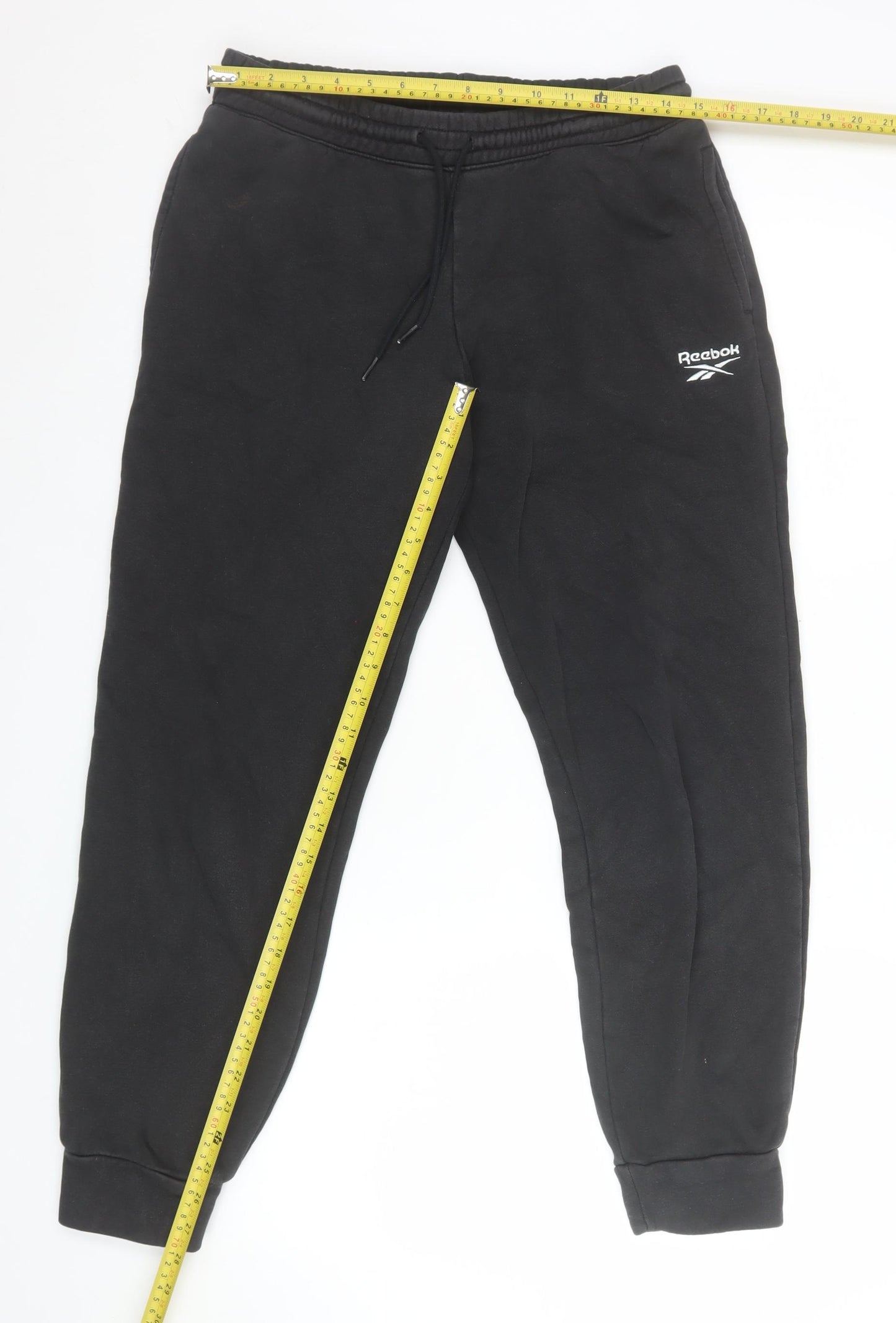 Reebok Men's Black Jogger Sweatpants Small Regular Fit Fleece