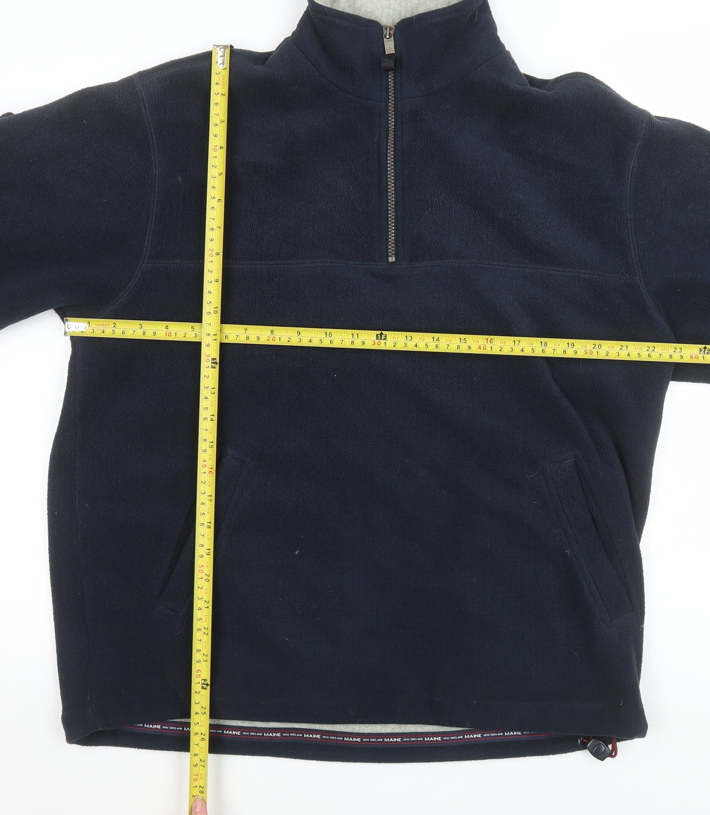 Maine New England Mens Blue Fleece Pullover Sweatshirt S