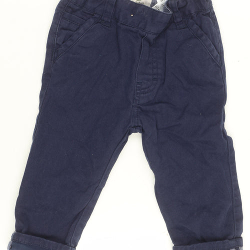 Timberland Blue Cotton Khaki Trousers 12 Months Unisex Baby Regular Fit