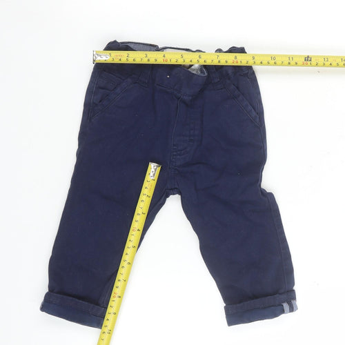 Timberland Blue Cotton Khaki Trousers 12 Months Unisex Baby Regular Fit