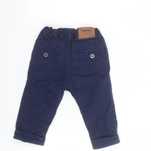 Timberland Blue Cotton Khaki Trousers 12 Months Unisex Baby Regular Fit