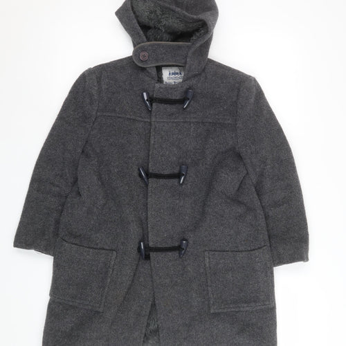 Beau Brummel Boys Grey Wool Duffle Coat Age 8 Hooded Winter Outerwear