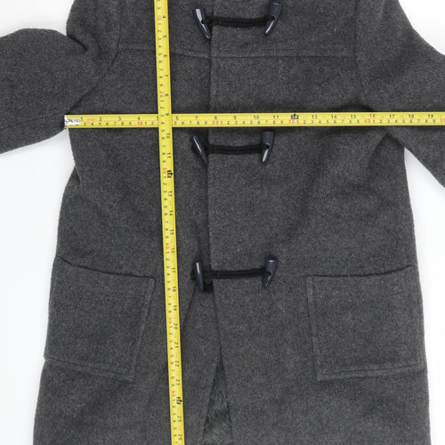 Beau Brummel Boys Grey Wool Duffle Coat Age 8 Hooded Winter Outerwear