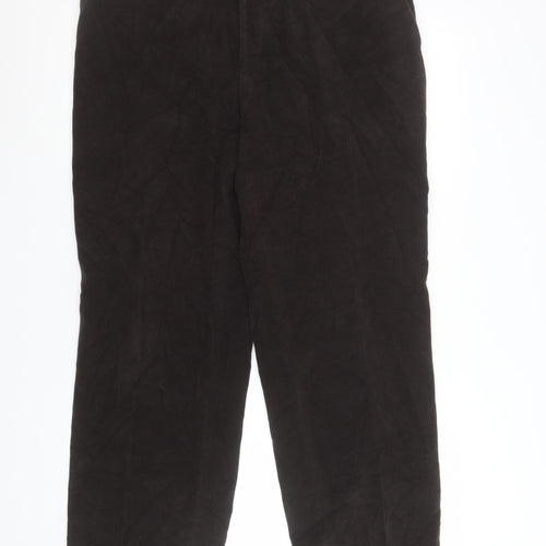 Balmain Men's Brown Cotton Straight Leg Trousers 36W 32L