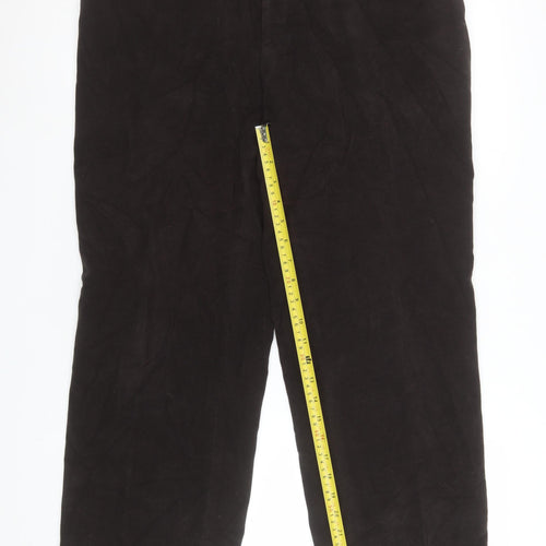 Balmain Men's Brown Cotton Straight Leg Trousers 36W 32L