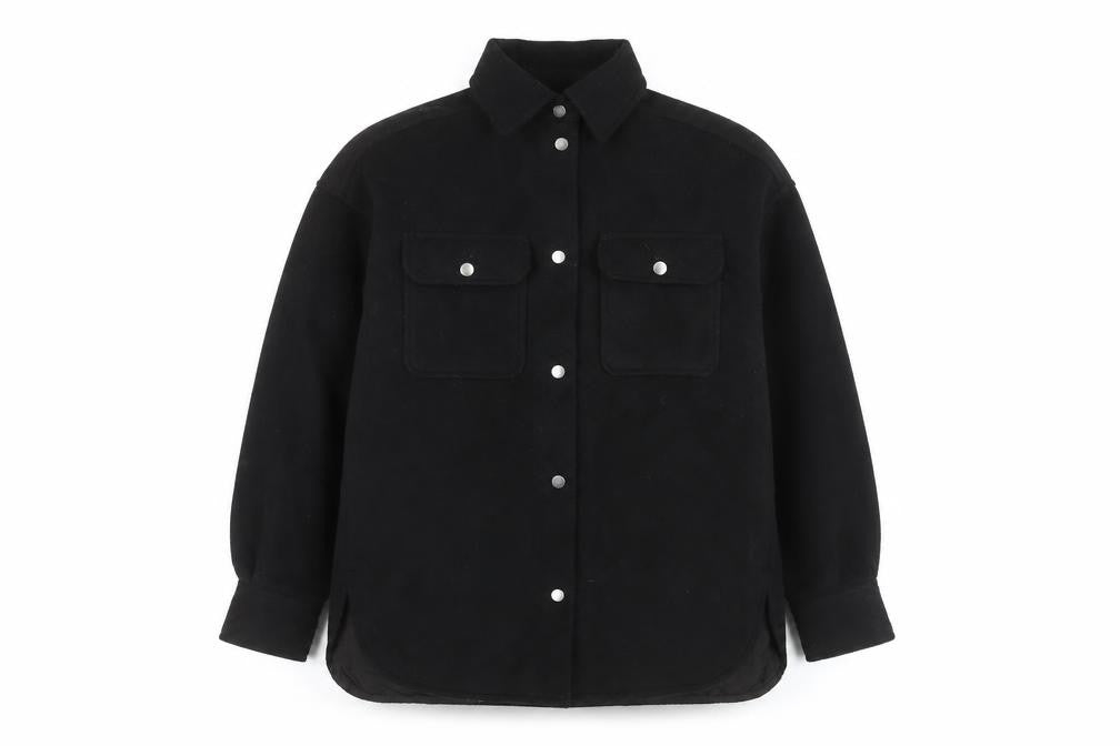 Front view of H&M Men's Black XS Basic Jacket Polyester Blend Autumn Winter
