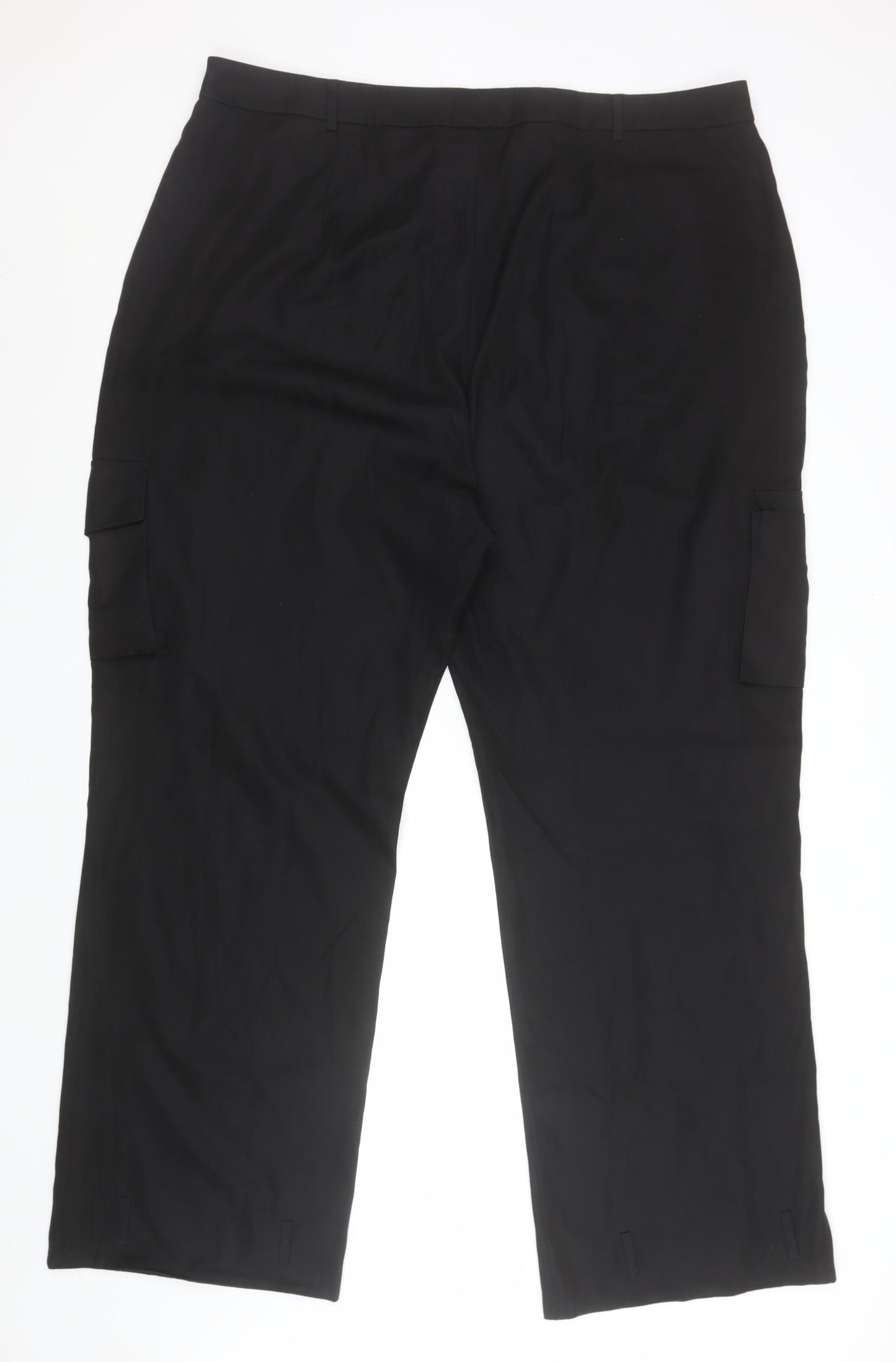 PrettyLittleThing Women Black Size 22 Cargo Trousers Polyester