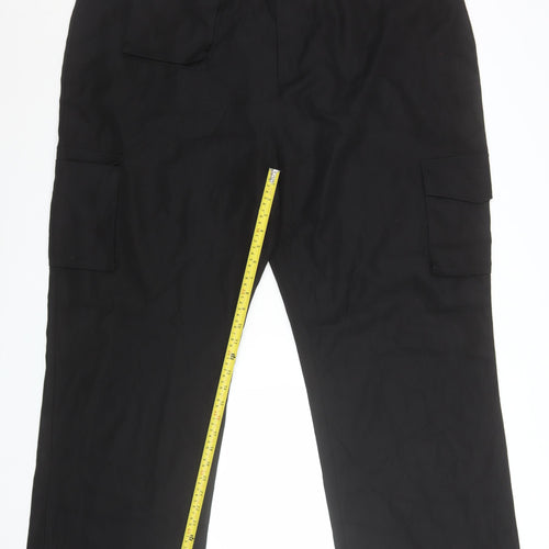 PrettyLittleThing Women Black Size 22 Cargo Trousers Polyester