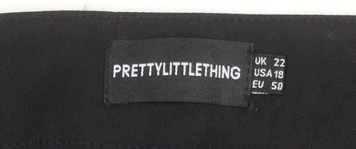 PrettyLittleThing Women Black Size 22 Cargo Trousers Polyester
