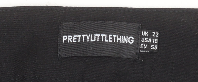 PrettyLittleThing Women Black Size 22 Cargo Trousers Polyester