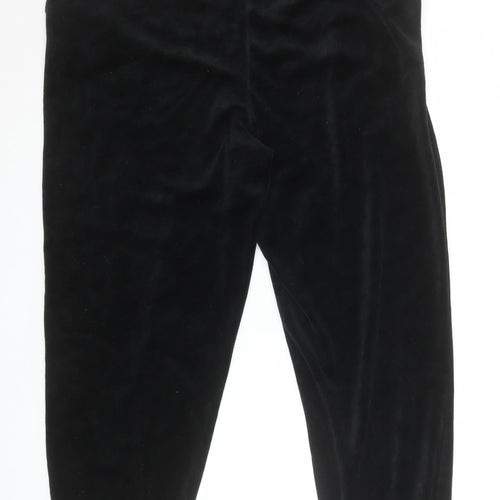 Robinsons Womens Black Velvet Cotton Blend Regular Fit Leggings Size 14