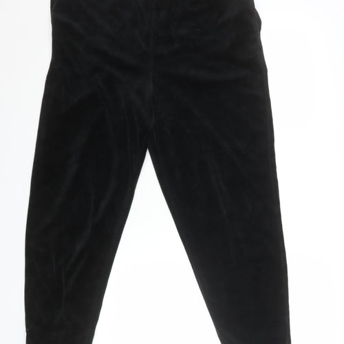 Robinsons Womens Black Velvet Cotton Blend Regular Fit Leggings Size 14