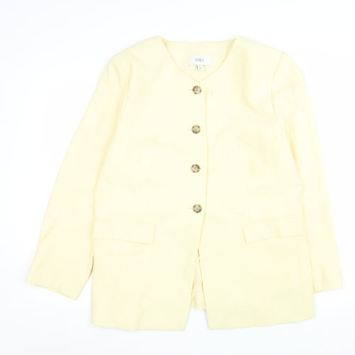 Marks and Spencer Womens Yellow Blazer Jacket Size 18 Regular Fit