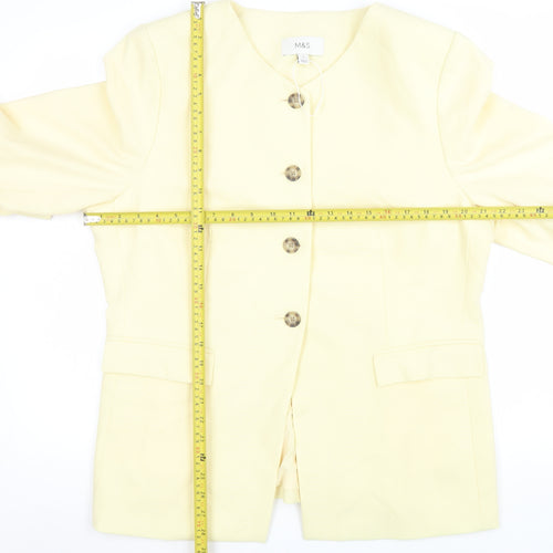 Marks and Spencer Womens Yellow Blazer Jacket Size 18 Regular Fit