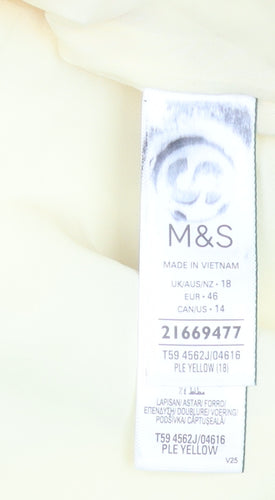 Marks and Spencer Womens Yellow Blazer Jacket Size 18 Regular Fit