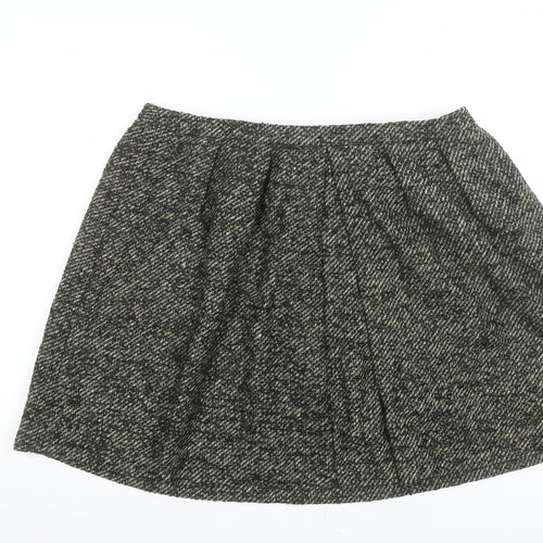 NW3 Women Grey Wool Blend Tweed A-Line Knee Length Skirt Size 16