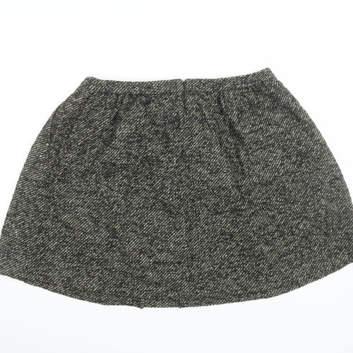NW3 Women Grey Wool Blend Tweed A-Line Knee Length Skirt Size 16