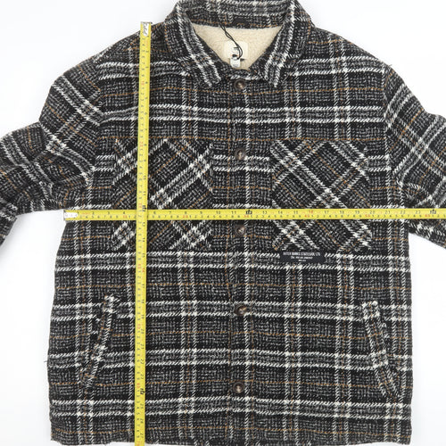 River Island Men's Brown Check Tweed Lined Jacket Size L
