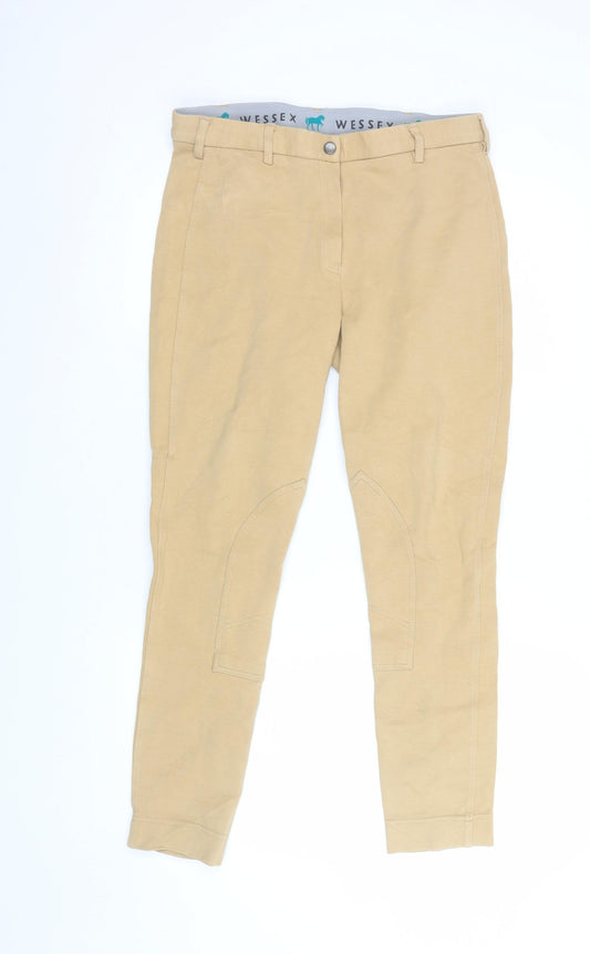 Wessex Womens Beige Jodhpur Riding Trousers Size 14 Cotton Stretch