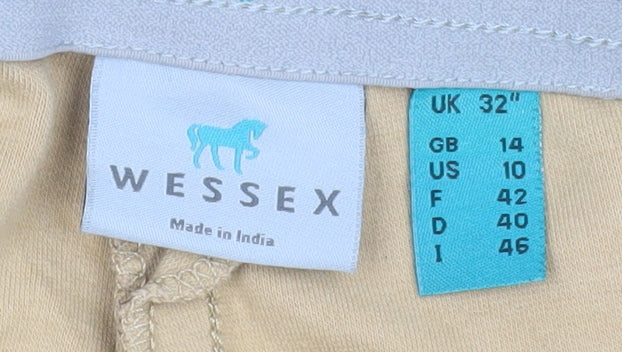 Wessex Womens Beige Jodhpur Riding Trousers Size 14 Cotton Stretch
