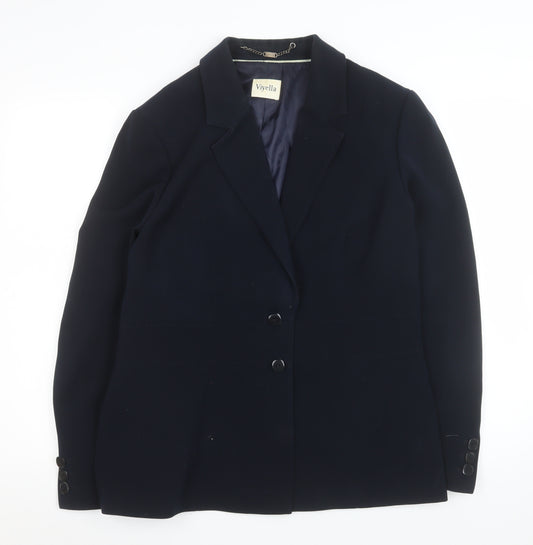 Viyella Women's Navy Blue Classic Blazer Jacket UK 16 Polyester Lined