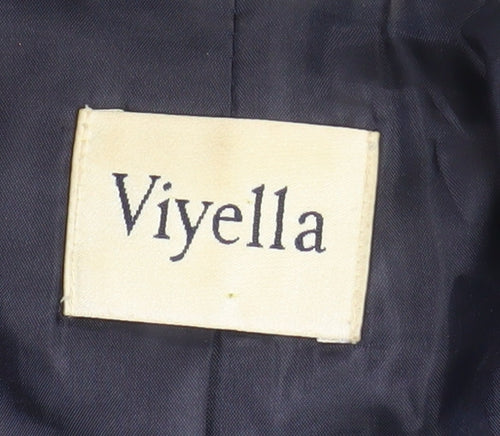 Viyella Women's Navy Blue Classic Blazer Jacket UK 16 Polyester Lined