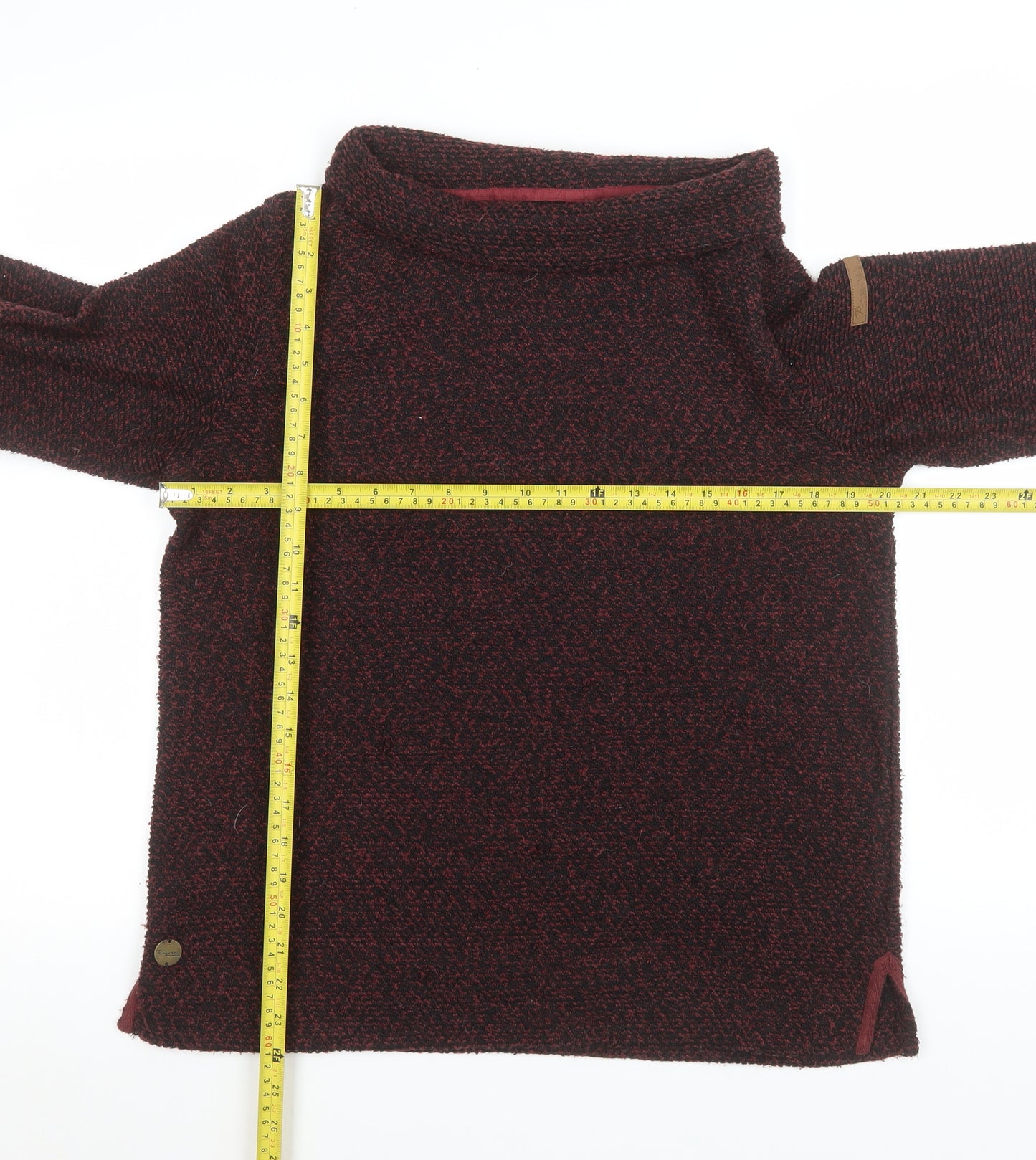 Regatta Women Burgundy Fleece Tunic Sweatshirt UK 12 Long Sleeve Roll Neck