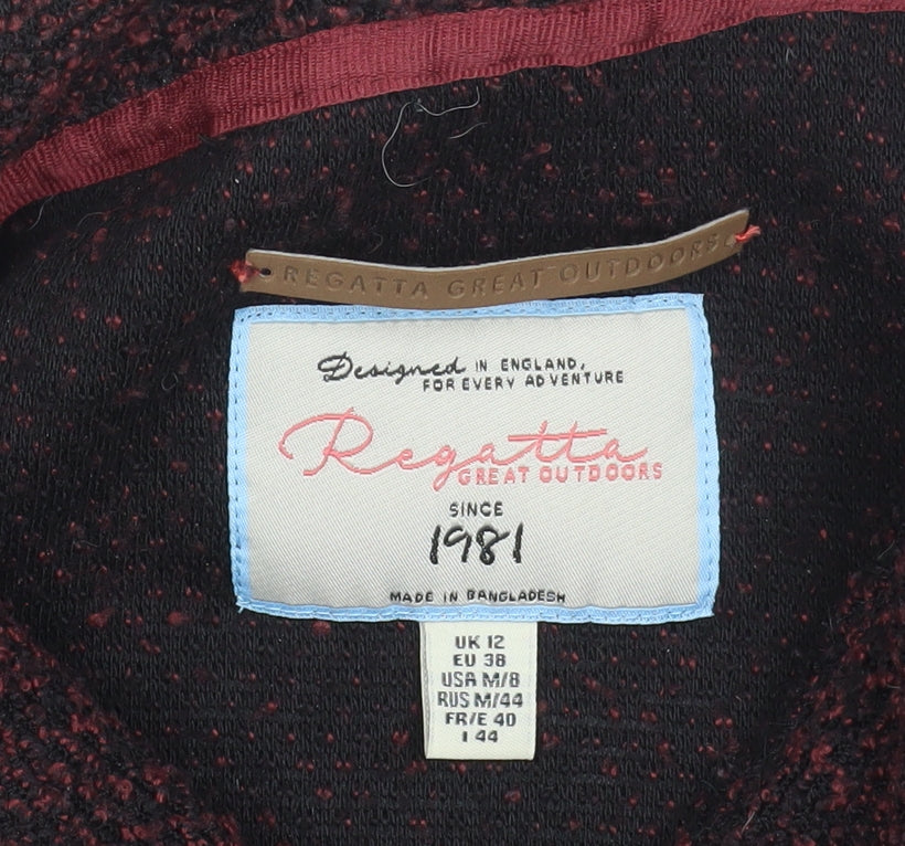 Regatta Women Burgundy Fleece Tunic Sweatshirt UK 12 Long Sleeve Roll Neck