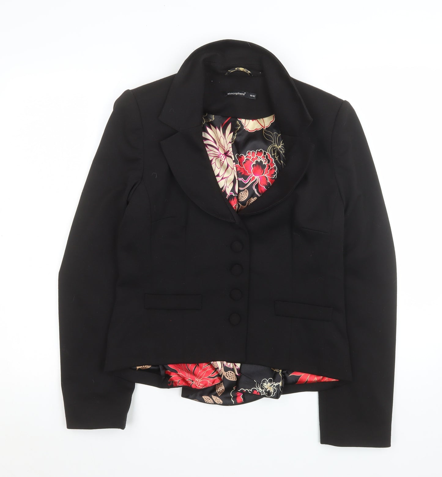 Atmosphere Women Black Size 14 Tailored Suit Jacket Blazer