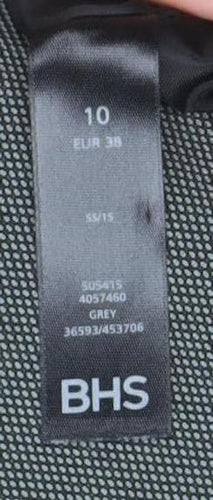 BHS Women Grey Size 10 Classic Single-Breasted Suit Jacket