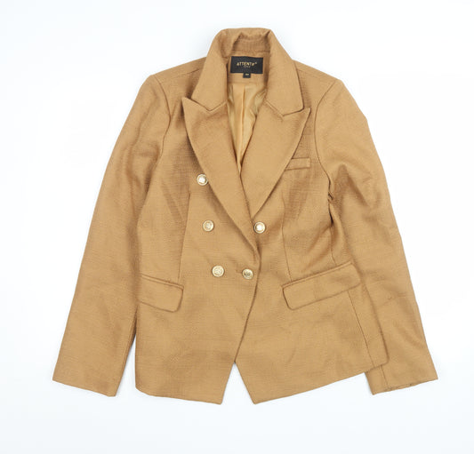 Attentif Paris Women’s Brown Double-Breasted Blazer Size 12