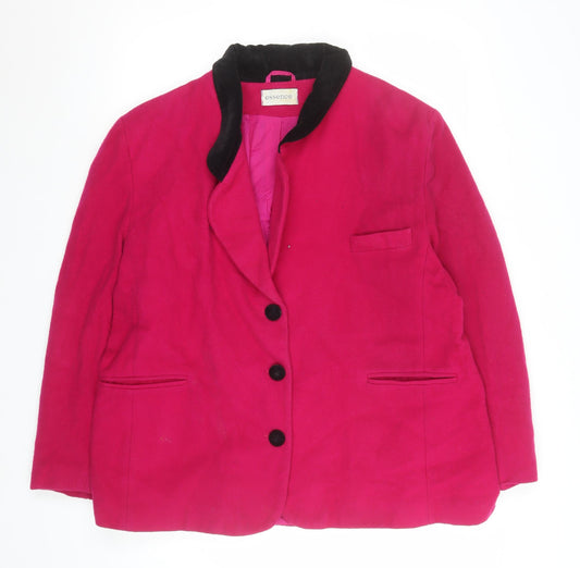 Essence Womens Pink Wool Blend Shawl Collar Blazer UK 22