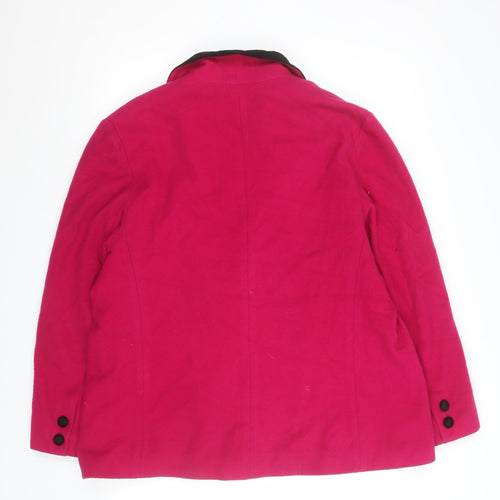 Essence Womens Pink Wool Blend Shawl Collar Blazer UK 22