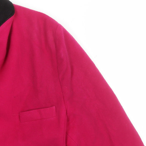 Essence Womens Pink Wool Blend Shawl Collar Blazer UK 22