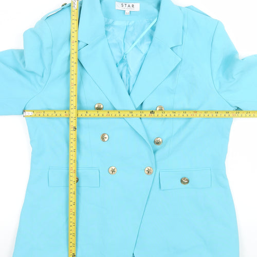 Star by Julien Macdonald Blue Double-Breasted Blazer Women UK 16