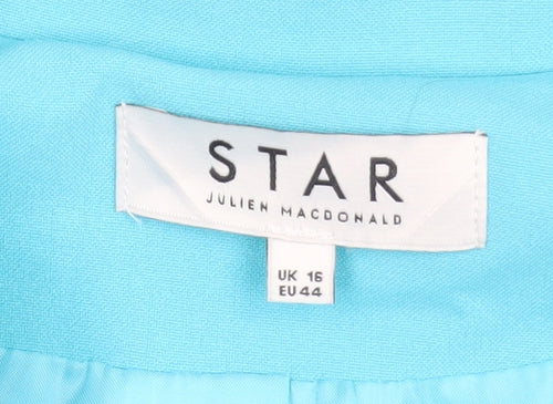 Star by Julien Macdonald Blue Double-Breasted Blazer Women UK 16