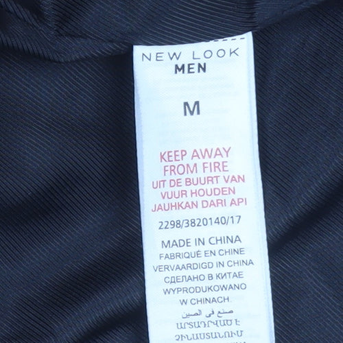 New Look Men Brown Wool Blend Mid-Length Overcoat M