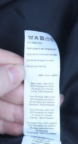 New Look Men Brown Wool Blend Mid-Length Overcoat M